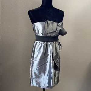 NWT Ya Strapless Silver Dress